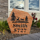 Deer Address House Number Sign for Yard