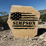 Distressed Flag Stone – Engraved Yard Stones