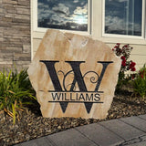 Elegant Monogram Sandstone – Personalized Engraved Yard Stone
