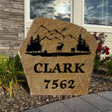Elk Name Address Number Sign – Engraved Stone