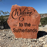 Fancy Welcome Stone – Custom Engraved Outdoor Decor