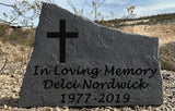 Cross Memorial Stone – Personalized Tribute Decor
