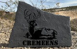Deer Engraved Stone – Rustic Personalized Decor