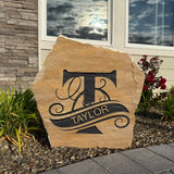 Heritage Monogram Flagstone – Custom Engraved Stone Sign