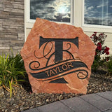 Heritage Monogram Flagstone – Custom Engraved Stone Sign