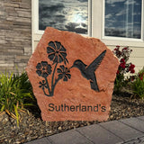Hummingbird Sedona Stone – Engraved Garden Stone