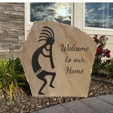 Kokopelli Welcome Stone – Southwest Garden Sign