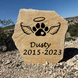 Paw Angel Memorial Stone – Custom Pet Memorial Marker