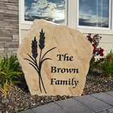 Wheat Engraved Garden Stone – Personalized Outdoor Decor