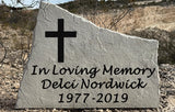 Cross Memorial Stone – Personalized Tribute Decor