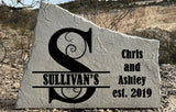 Family Name Monogram Stone – Personalized Outdoor Decor