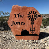 Windmill Stone - Custom Flagstone Engraving