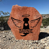 Dog Angel Memorial - Pet Memorial Stone