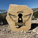 Dog Angel Memorial - Pet Memorial Stone