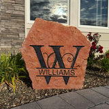 Elegant Monogram Sandstone – Personalized Engraved Yard Stone
