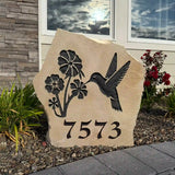 Hummingbird Address Sign – Engraved Hummingbird