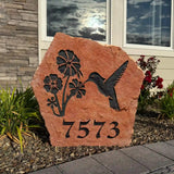 Hummingbird Address Sign – Engraved Hummingbird