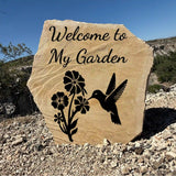 Hummingbird Garden - Engraved Garden Stone-