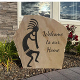 Kokopelli Welcome Stone – Custom Southwest Decor