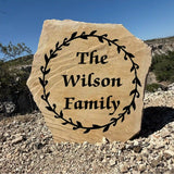 Vine Monogram Stone | Custom Stone Engraving