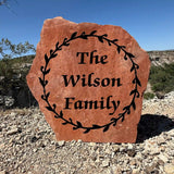Vine Monogram Stone | Custom Stone Engraving