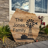 Windmill Stone - Custom Flagstone Engraving